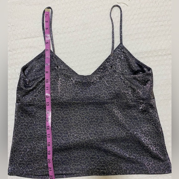 Grey Silver Cami Tank Top Size XXL Sparkly Cheetah Print Wild Fable - Picture 5 of 6